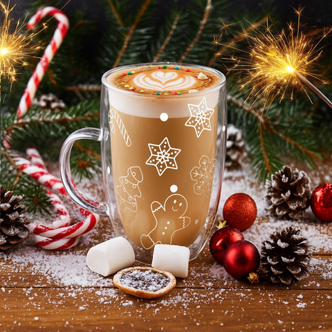 Sliner mug with snowflake pattern for festive beverages