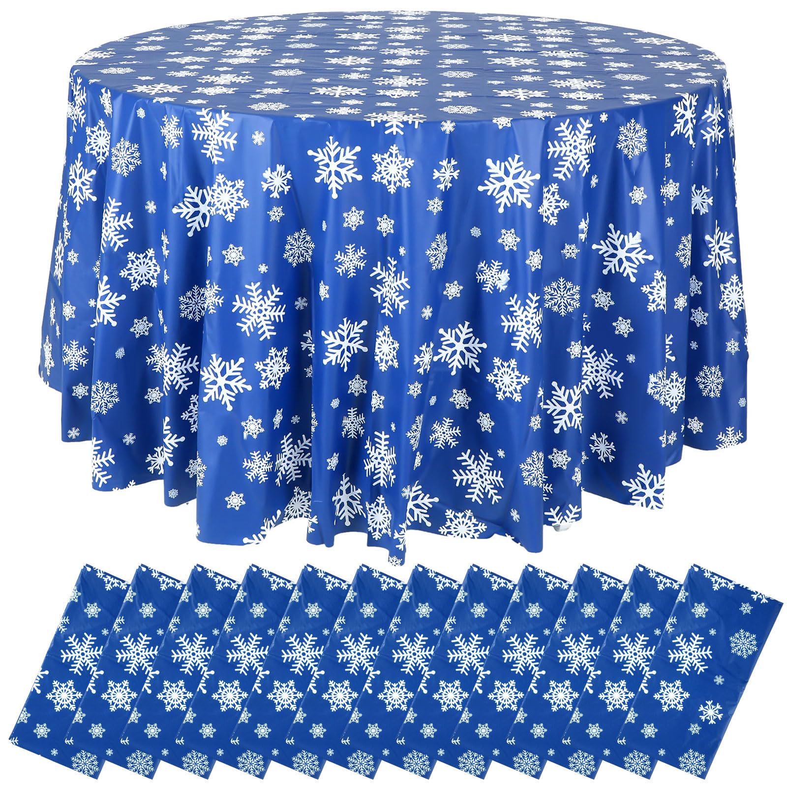 Sliner snowflake tablecloth pack for quick festive setup and cleanup