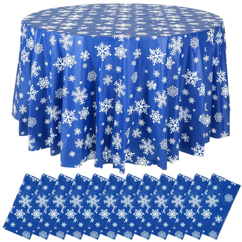 Sliner snowflake tablecloth pack for quick festive setup and cleanup