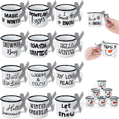 Sliner snowman mini mug with festive Let It Snow design for hot cocoa