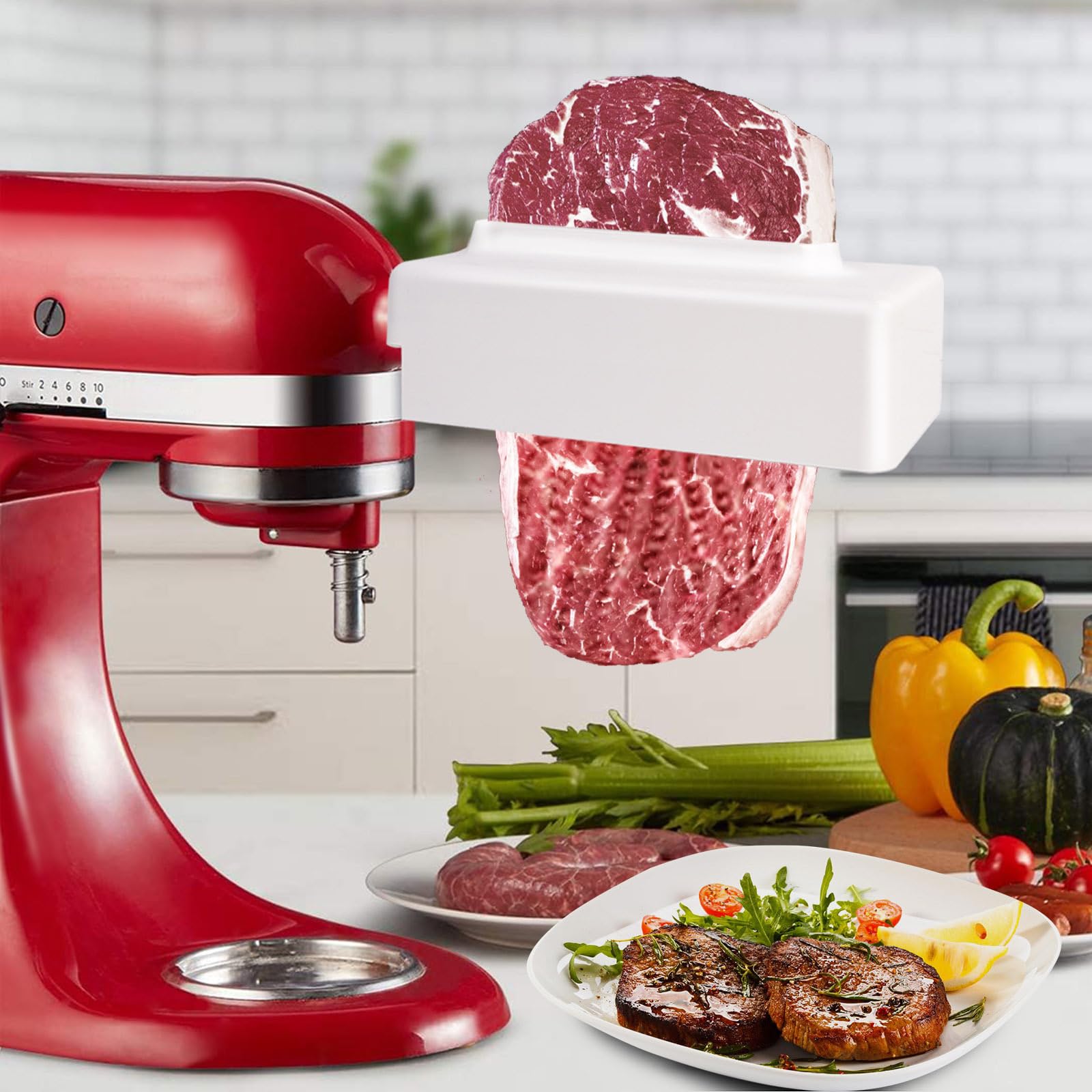 Slltto meat tenderizer being cleaned, dishwasher-safe feature highlighted.