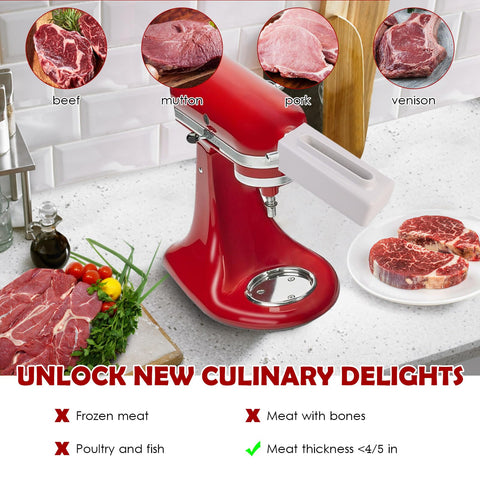 Slltto meat tenderizer white design adds a clean, compact look to the kitchen.