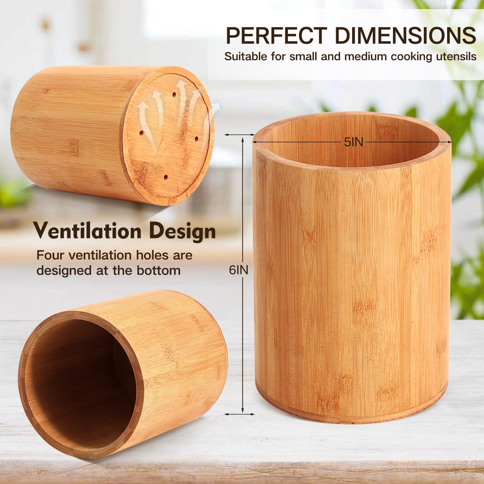 SLNIHAMS utensil holder shows bottom ventilation holes for airflow and cleanliness.