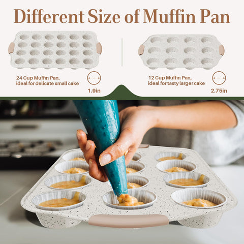Slow Slog muffin pans enable even cupcakes and muffins with nonstick release.