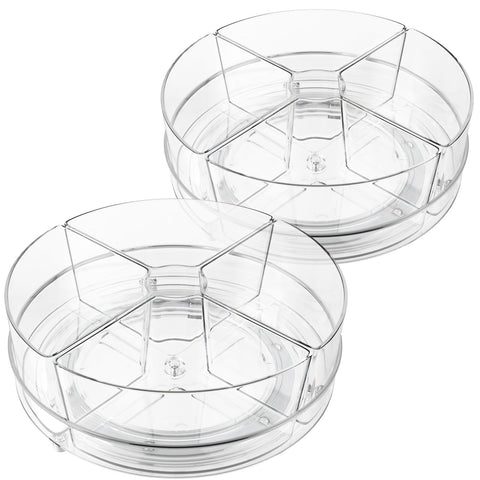 Slow Slog Lazy Susan 2-pack 9-inch turntable for organized fridge and cabinet storage.