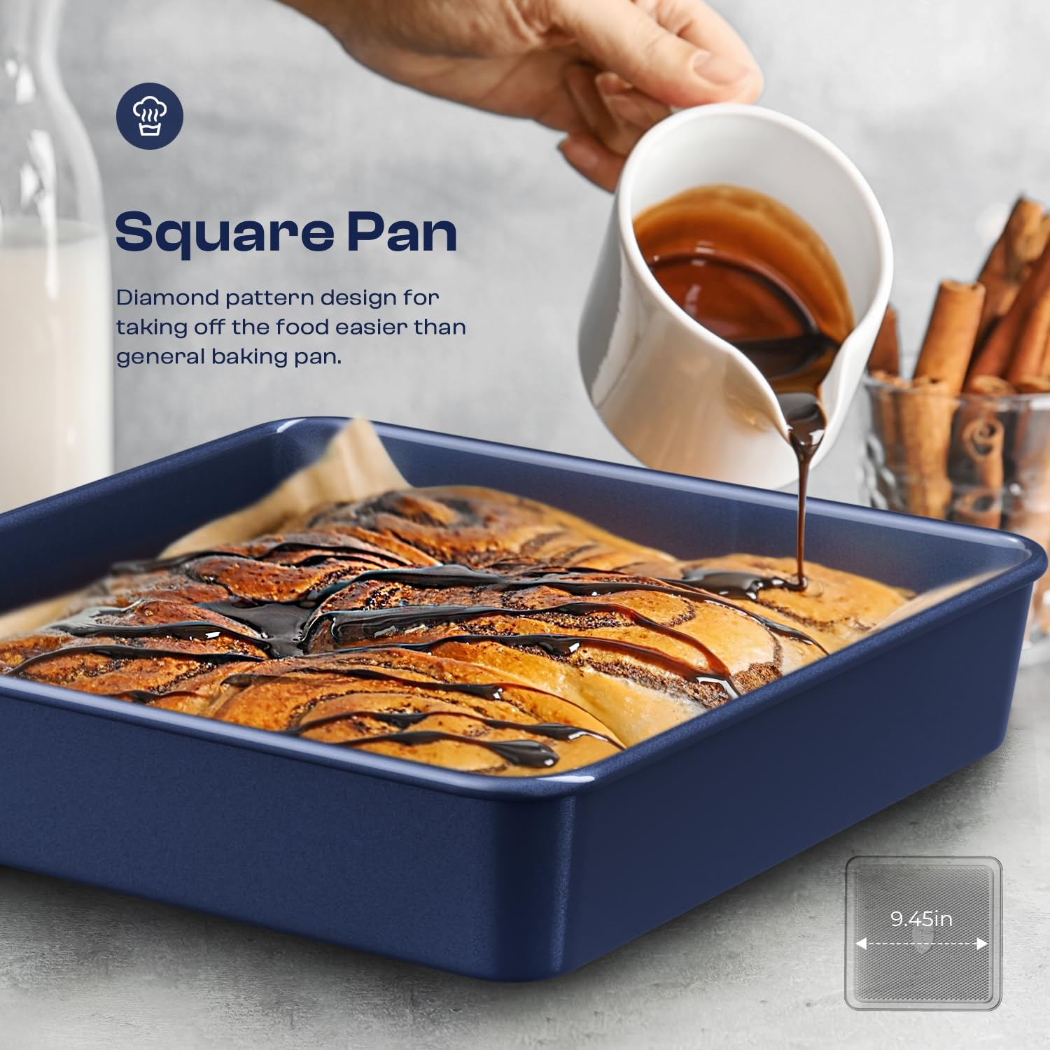 Slow Slog muffin pan and pie pans enable even browning for cakes and tarts.