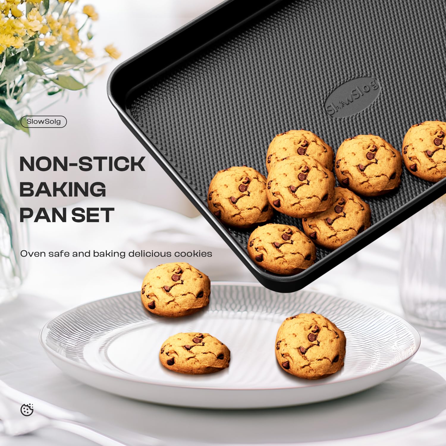 Slow Slog pie pan 1 ensures even filling distribution and clean edges.
