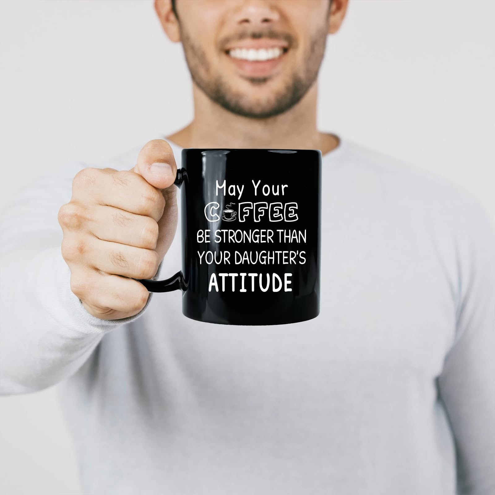 Slugeren 11oz black dad mug with comfortable handle