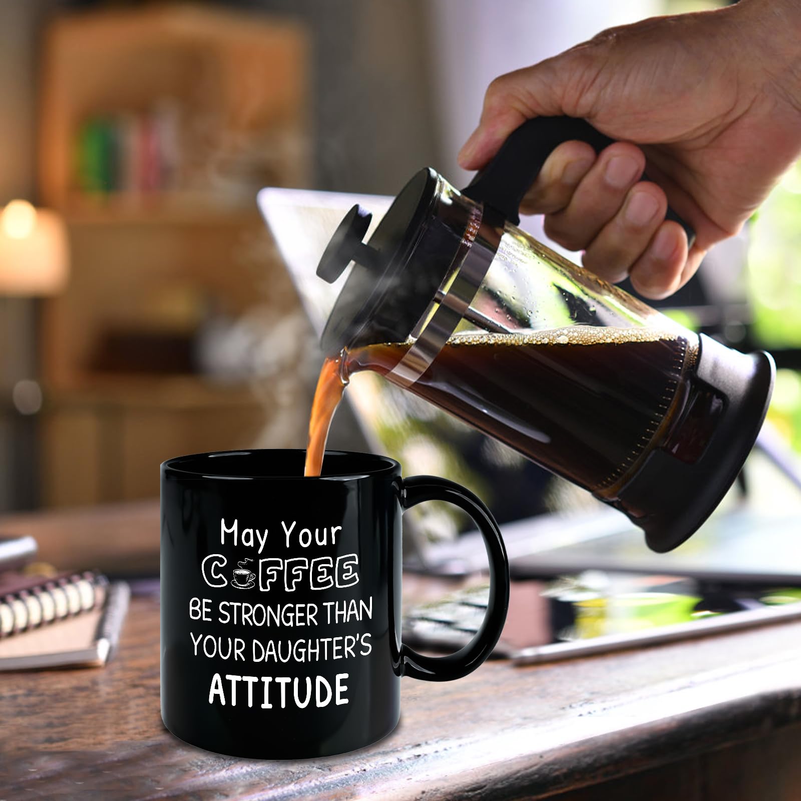 Slugeren black ceramic mug ideal for warm beverages at home or office