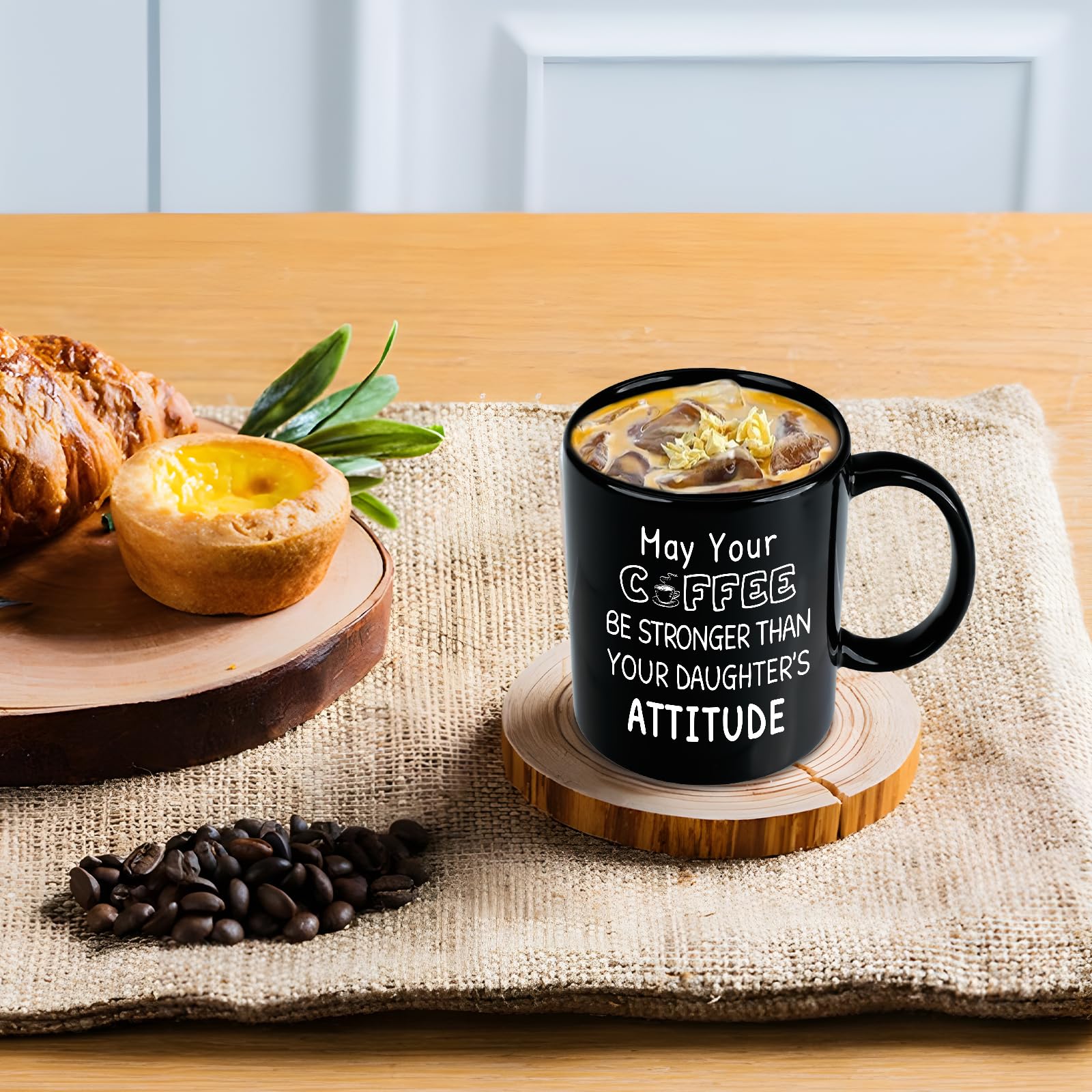 Slugeren 11oz mug featuring stronger-than-attitude quote for morning boost