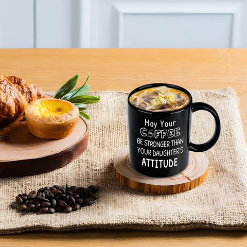 Slugeren 11oz mug featuring stronger-than-attitude quote for morning boost