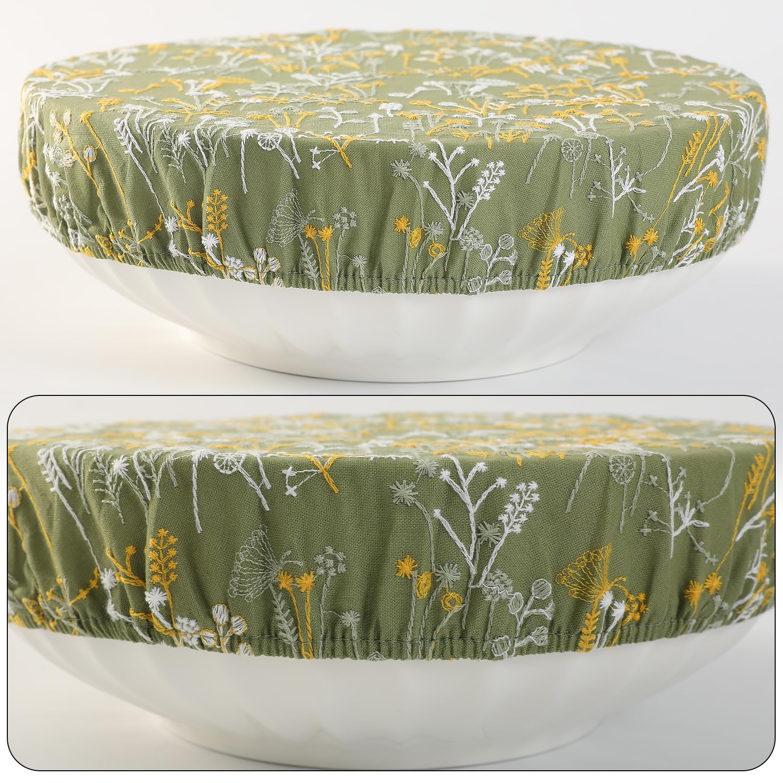 Slyitokbhr salad and fruit cover keeps bowls fresh.