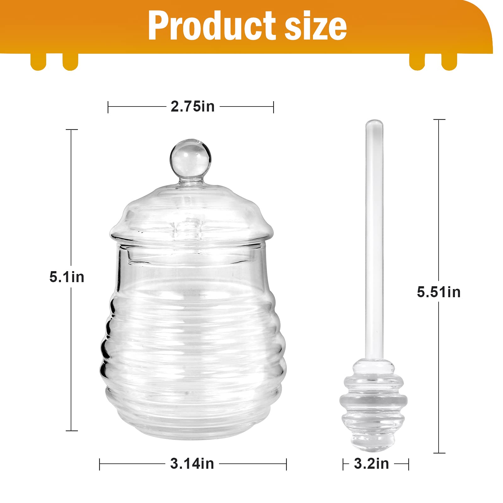 SlZKADY honey pot with side-dipper slot keeps setup tidy.