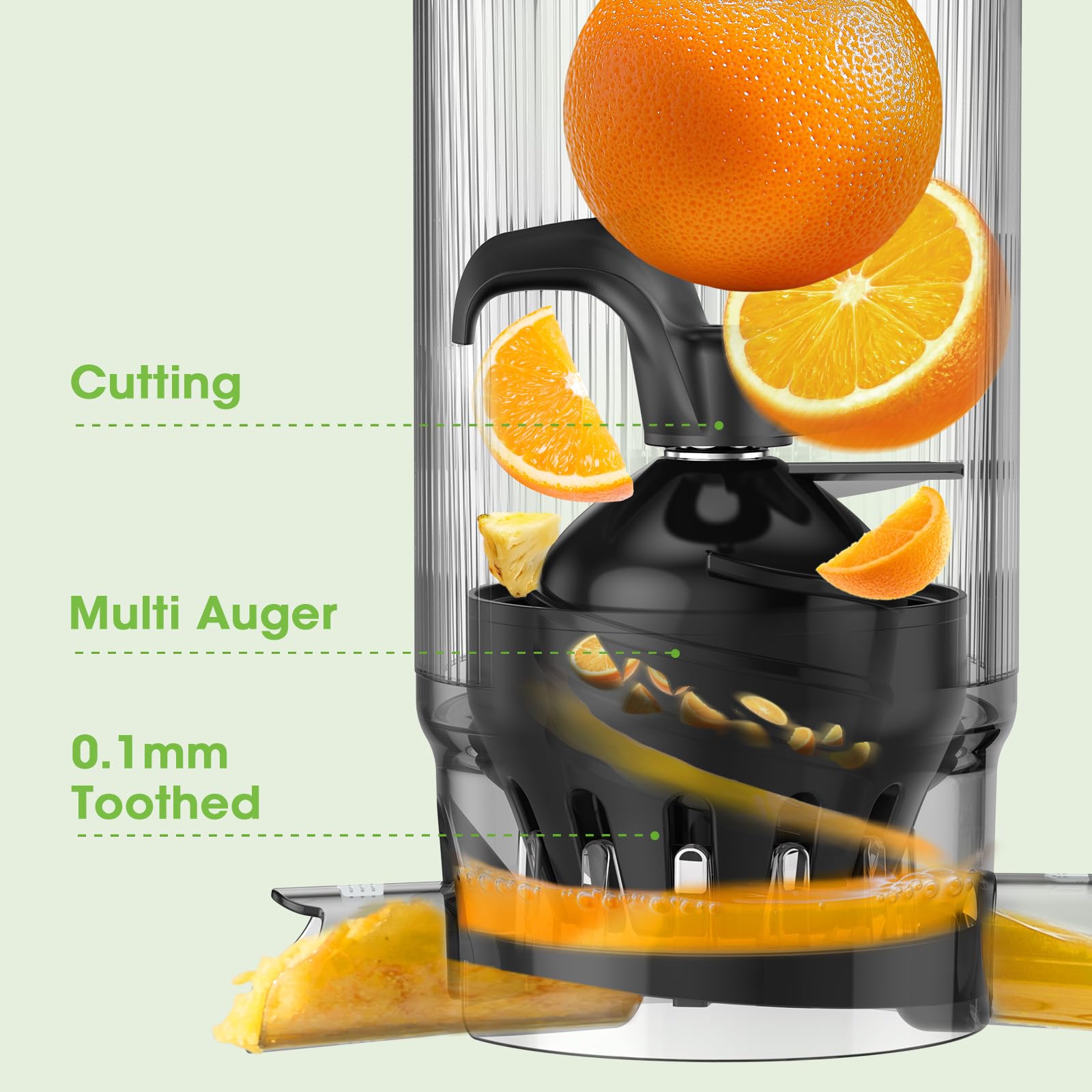 SmallHOO Juicer 60oz hopper for large batch juice.
