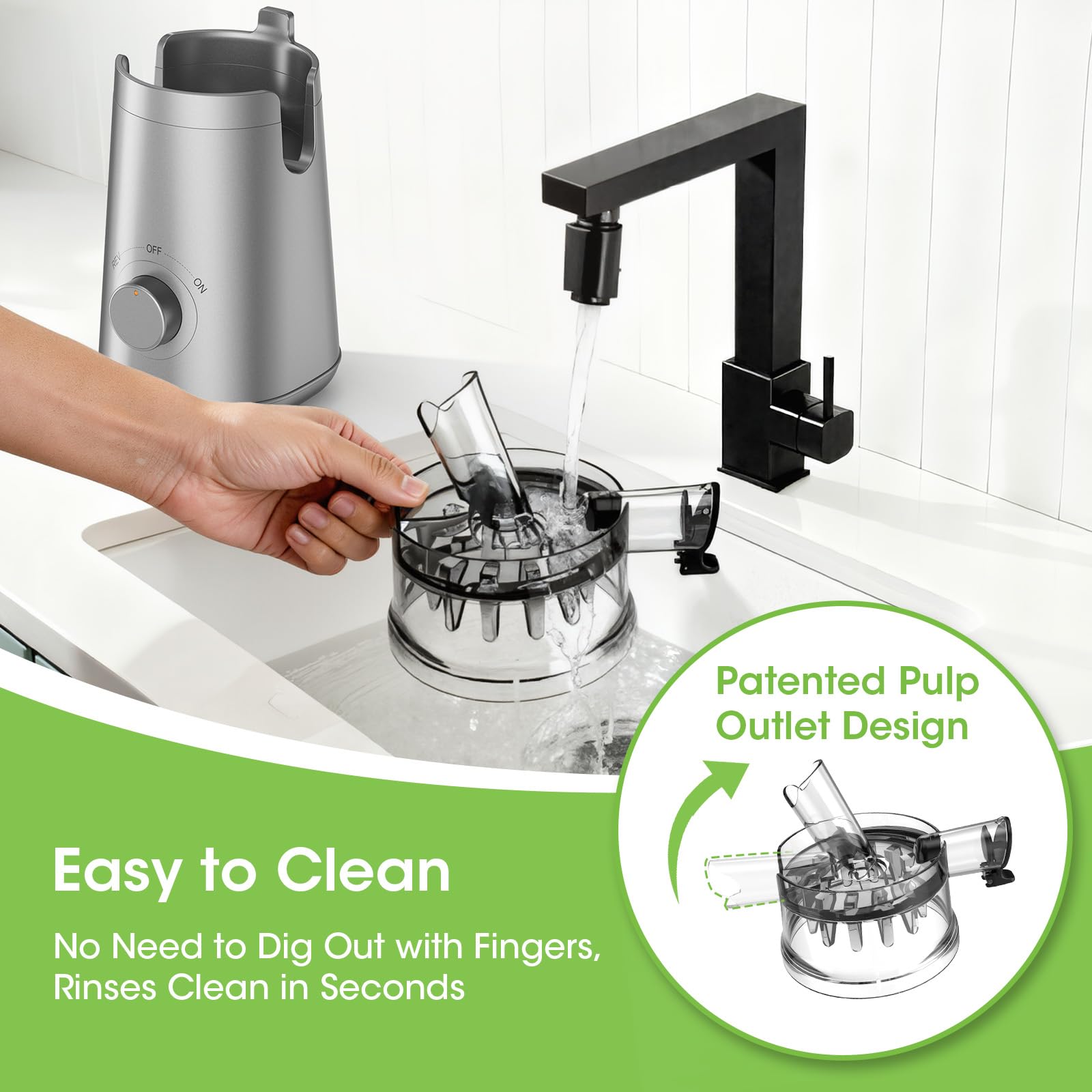 SmallHOO Juicer cleaning brush simplifies post-use cleanup.