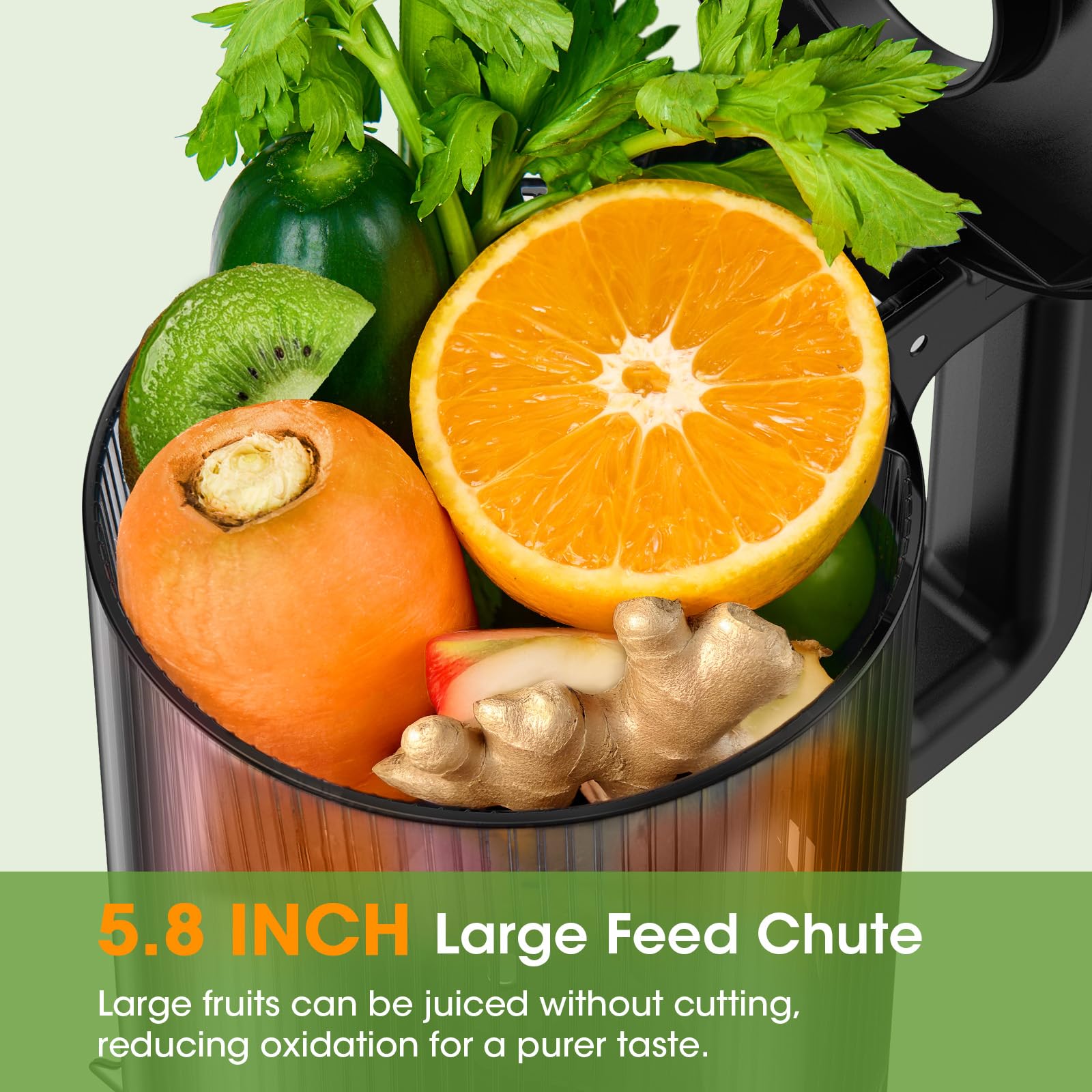 SMALLHOO juicer with sixty-ounce hopper supports batch juicing.