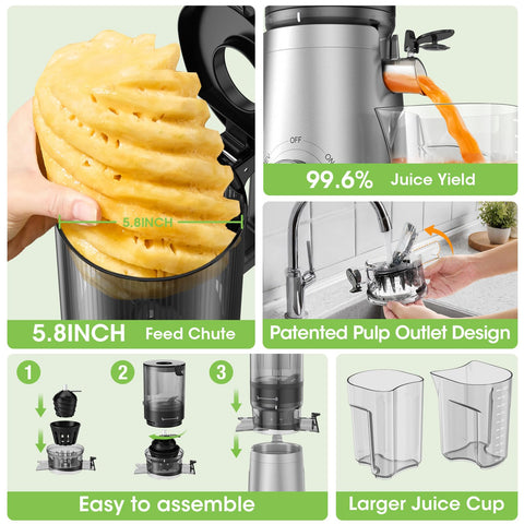 Warranty-included SMALLHOO juicer offers reliable support.