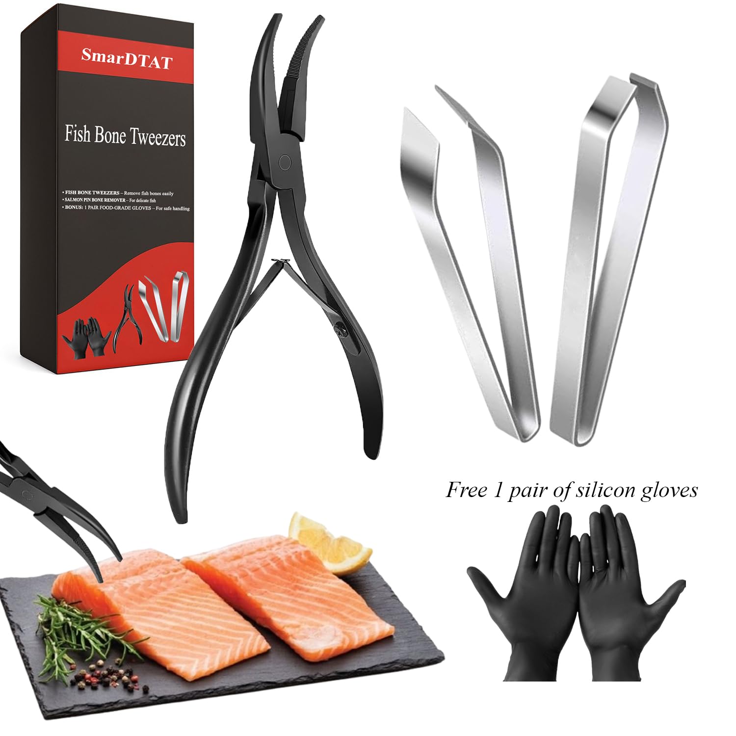 SmarDTAT professional salmon deboning pliers in-hand