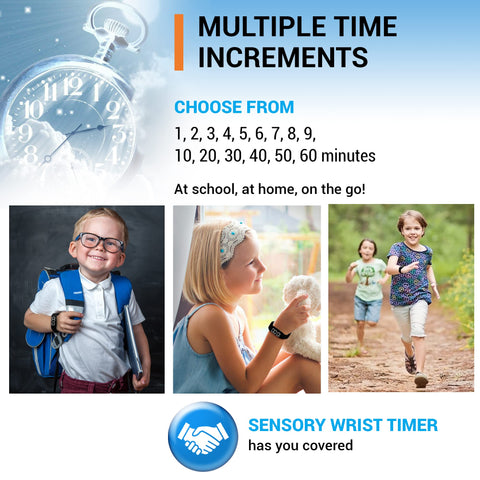 Smart School Sensory Wrist Timer side view, compact, kid-friendly countdown device.
