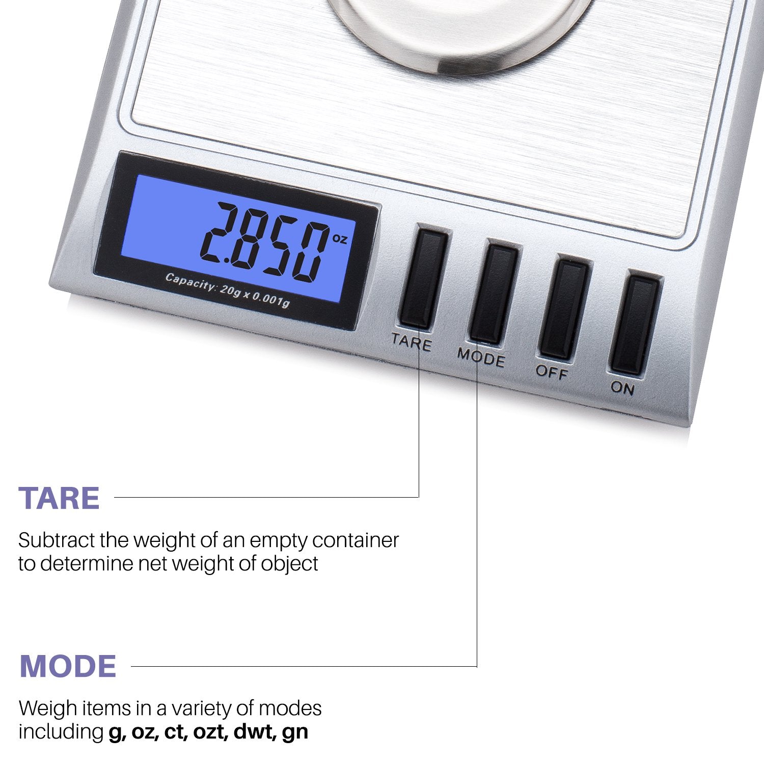 Smart Weigh GEM20 includes calibration weights for quick setup