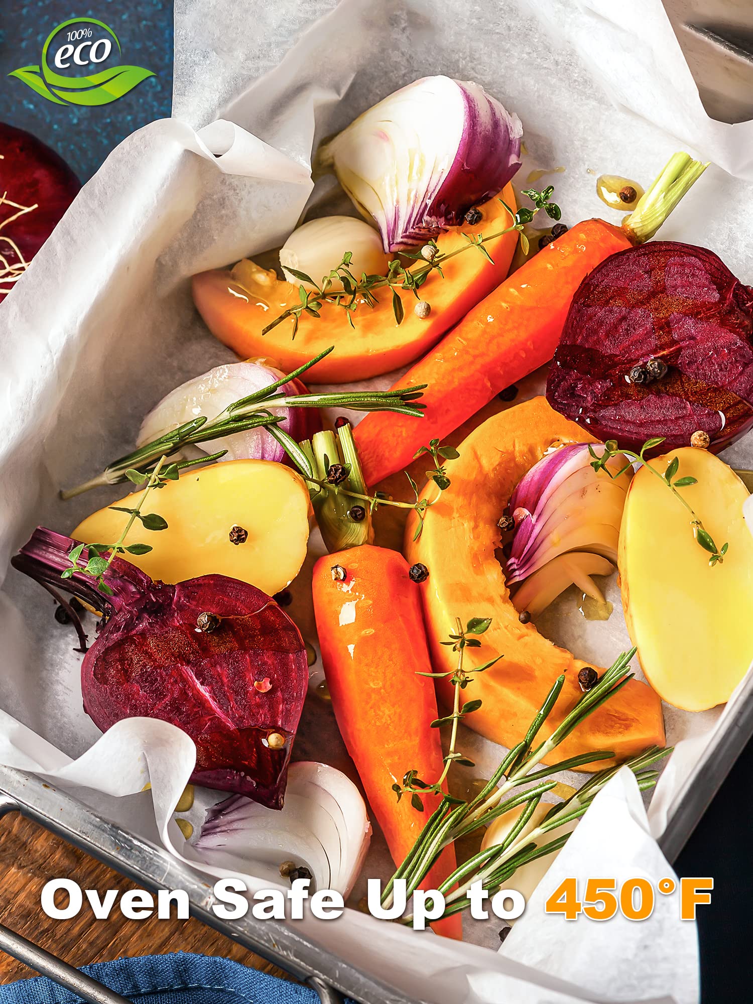 SMARTAKE disposable parchment maintains clean trays after cooking