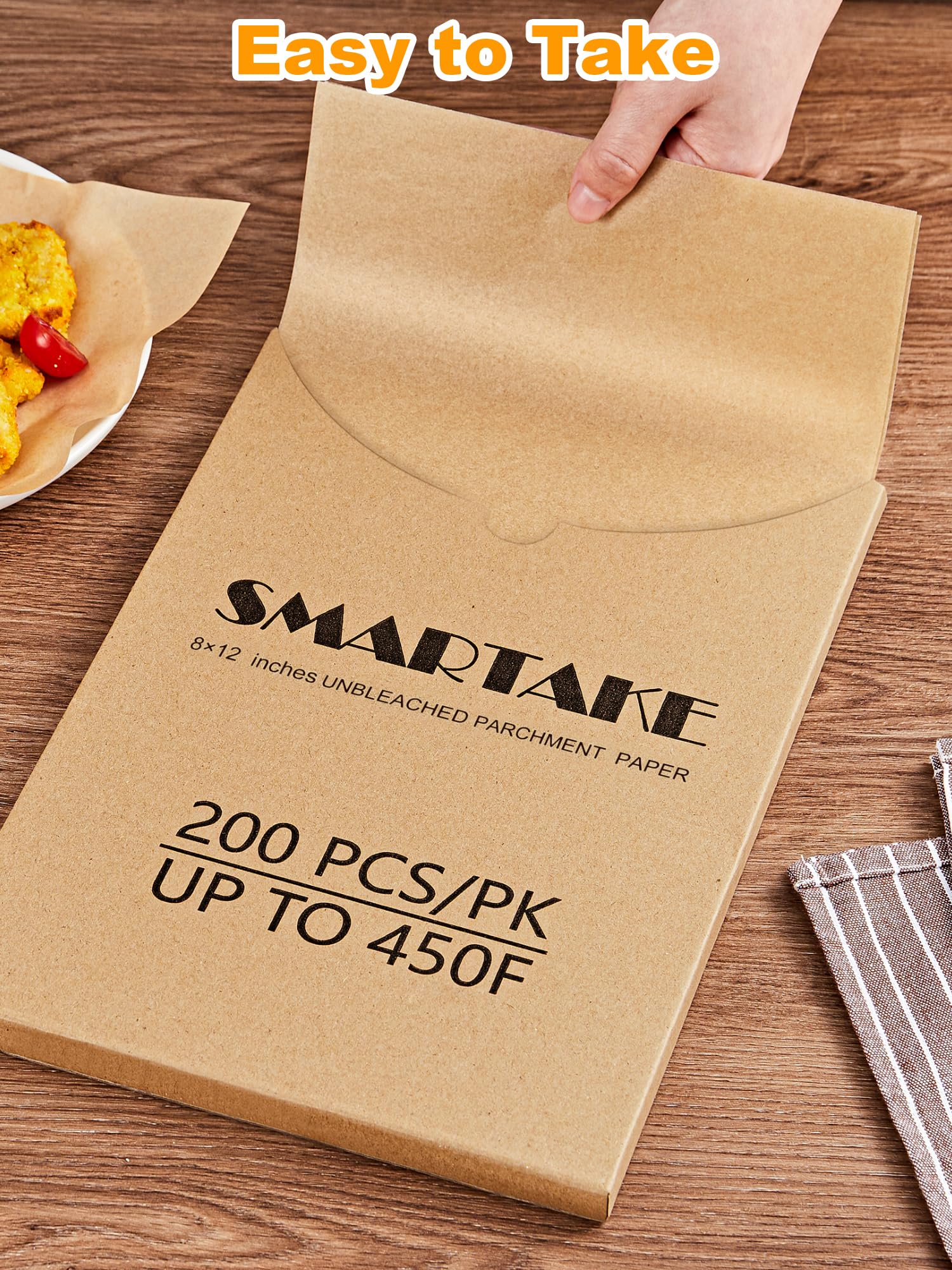SMARTAKE food-grade, unbleached parchment helps preserve flavor and cooks evenly.