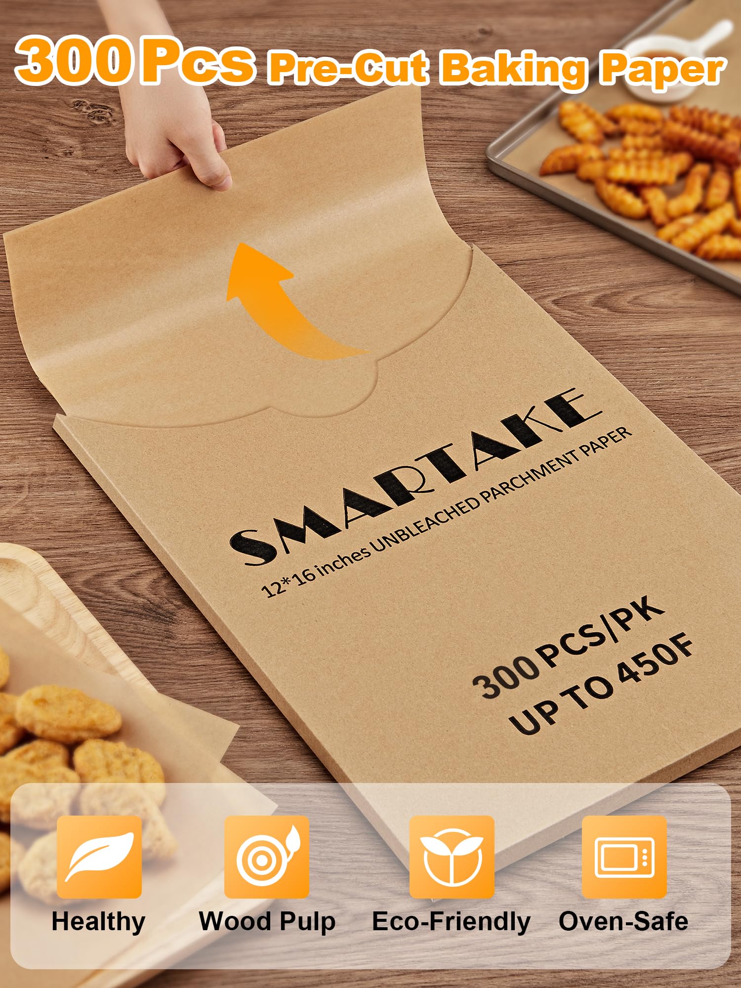 Smartake grease-barrier paper keeps pans clean and reduces residue.