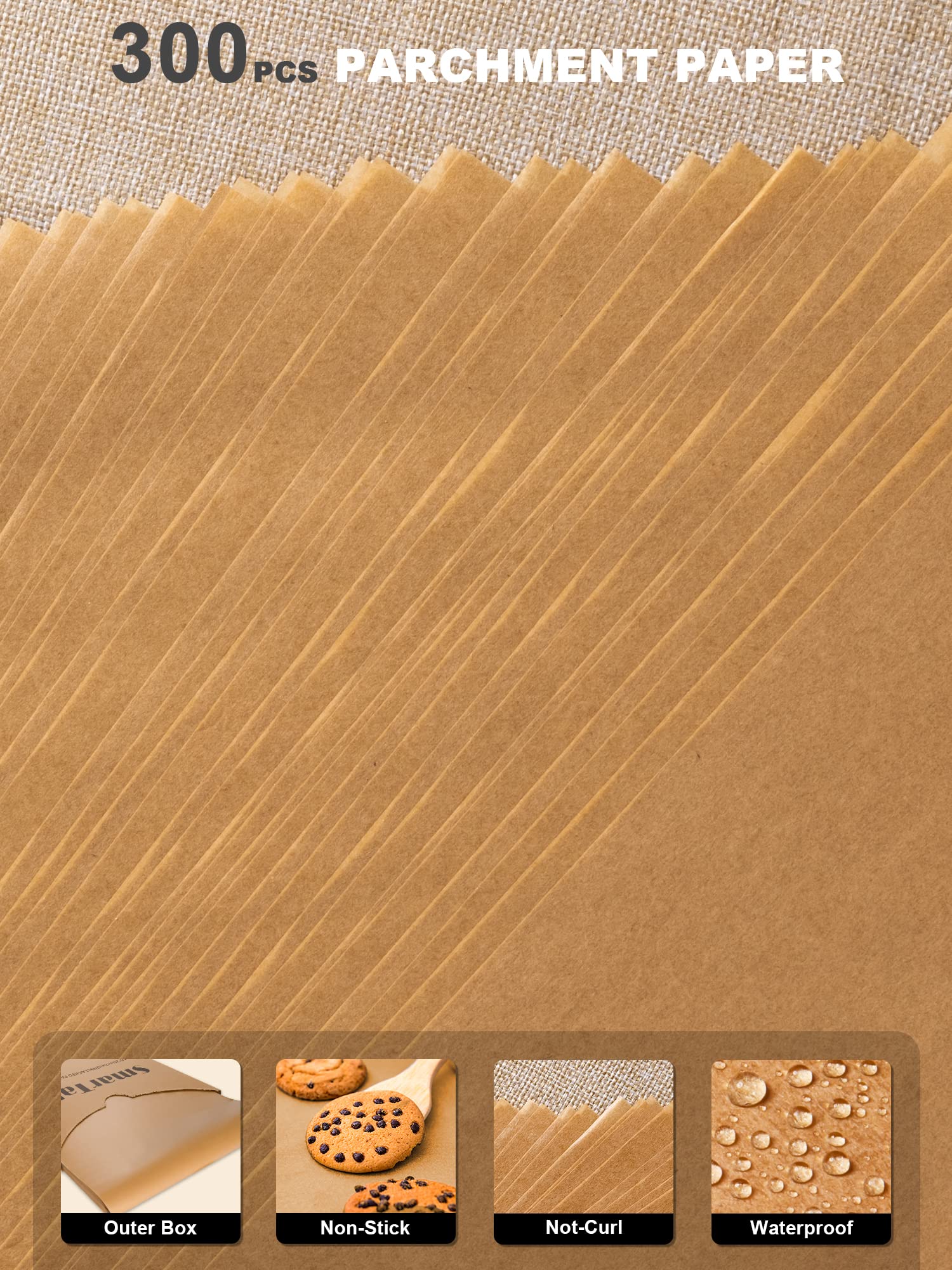Smartake natural wood pulp parchment provides a safe, non-toxic baking surface.