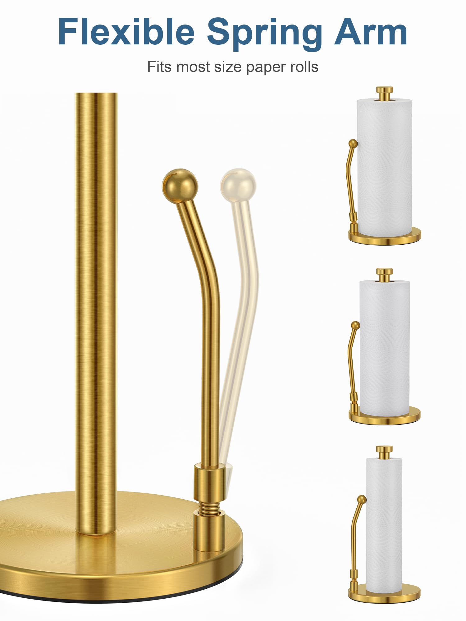 SMARTAKE paper towel holder four suction cups prevent sliding on countertops and tables.