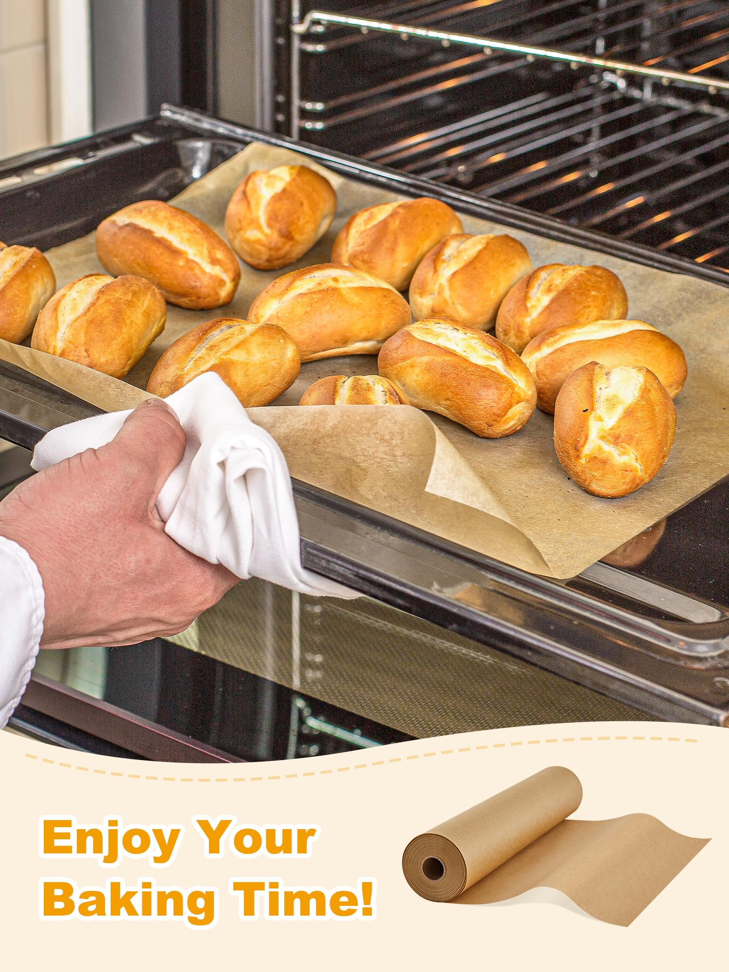 SMARTAKE parchment paper surface is non-stick for easy food release