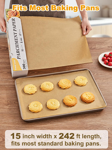 SMARTAKE parchment paper roll with slide cutter for clean edges