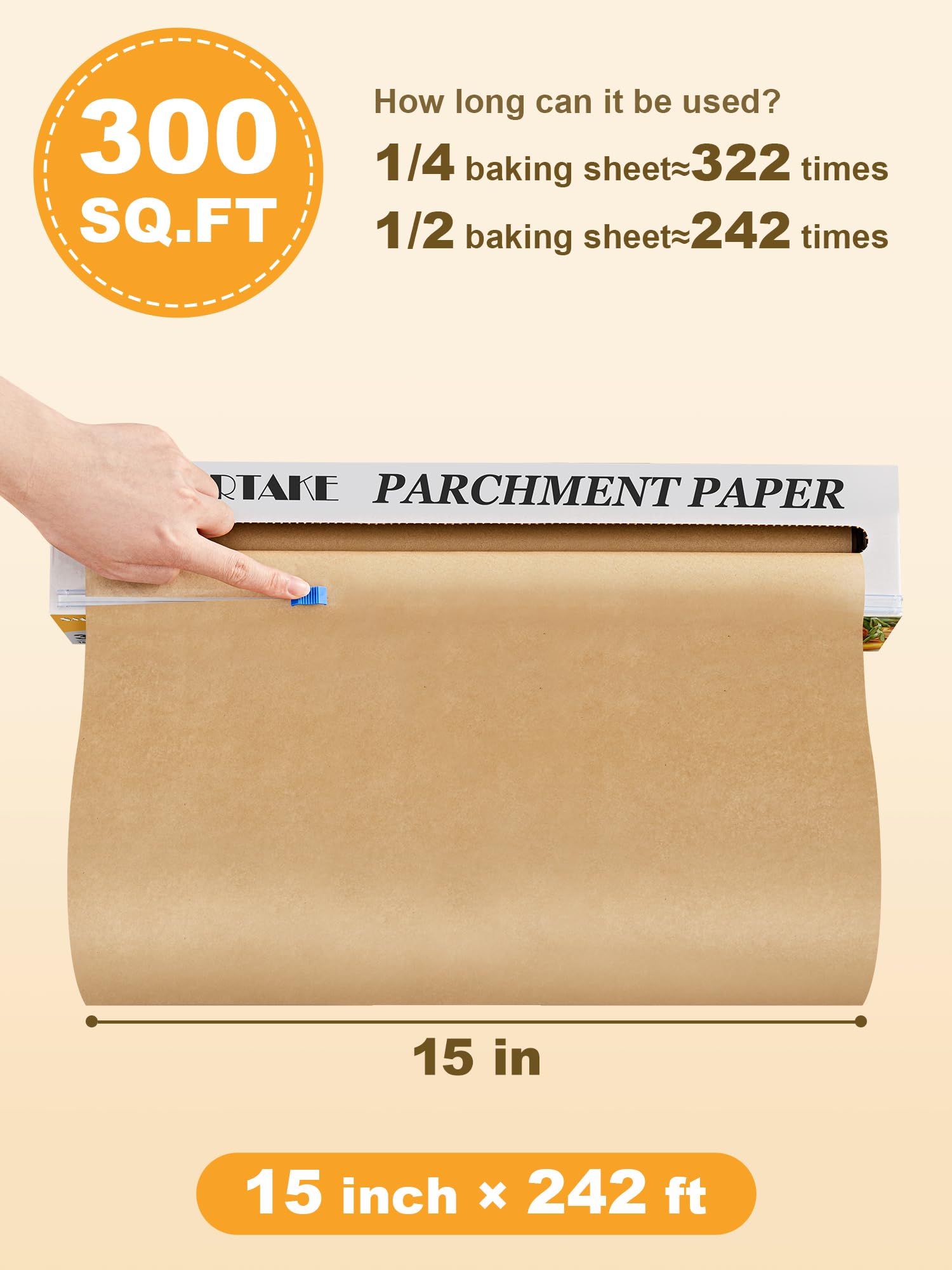 SMARTAKE wide parchment paper fits standard baking trays