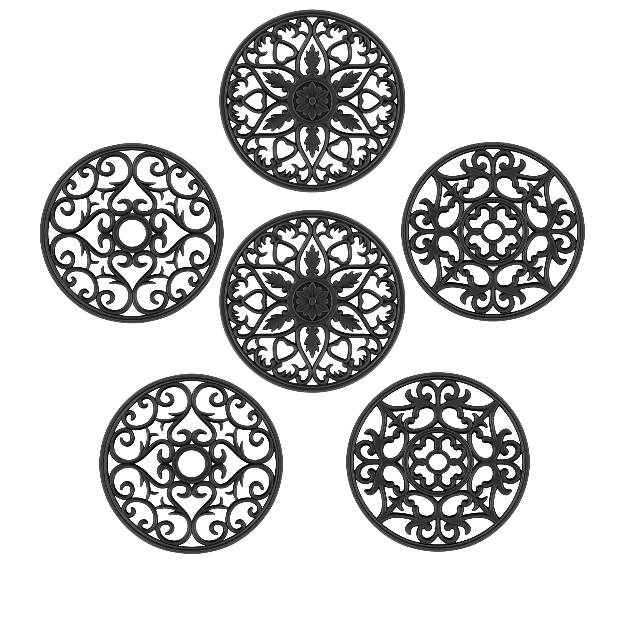 SMARTAKE trivet set with six patterns protecting counters from heat