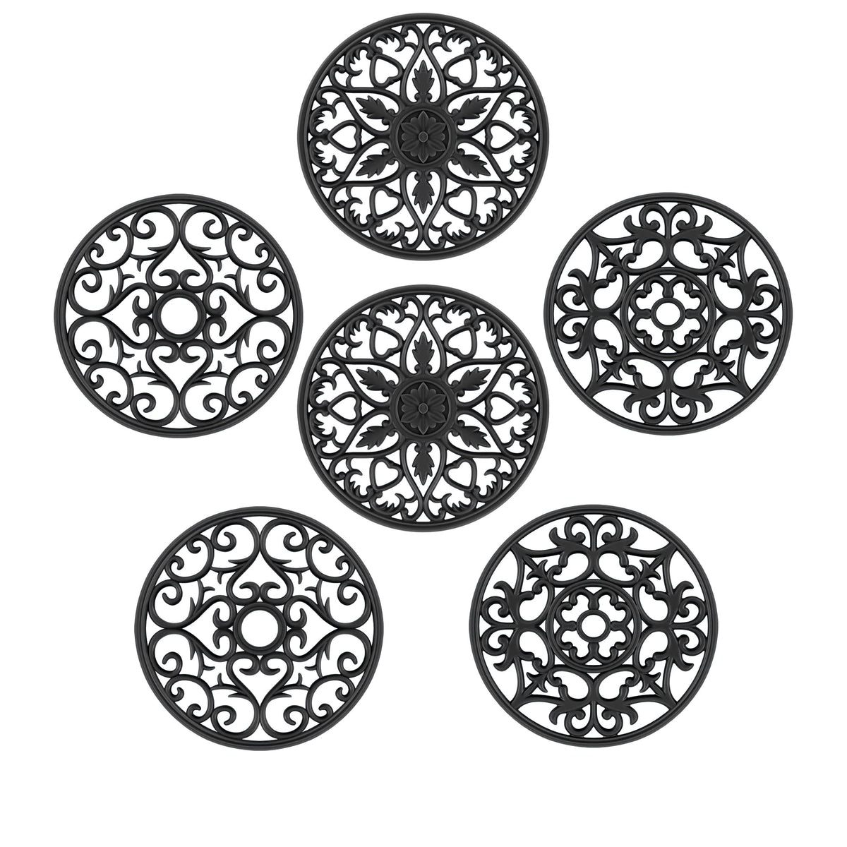 SMARTAKE trivet set with six patterns protecting counters from heat