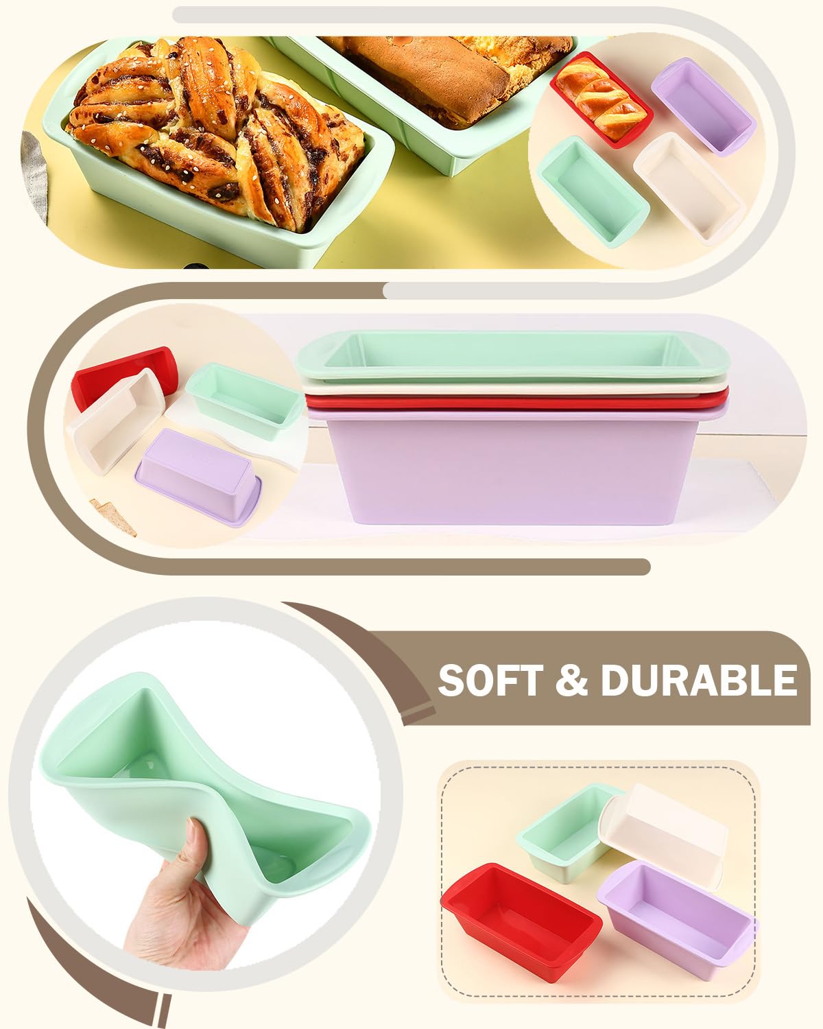 SmartKitch mini silicone bread loaf pan dishwasher safe cleanup made easy