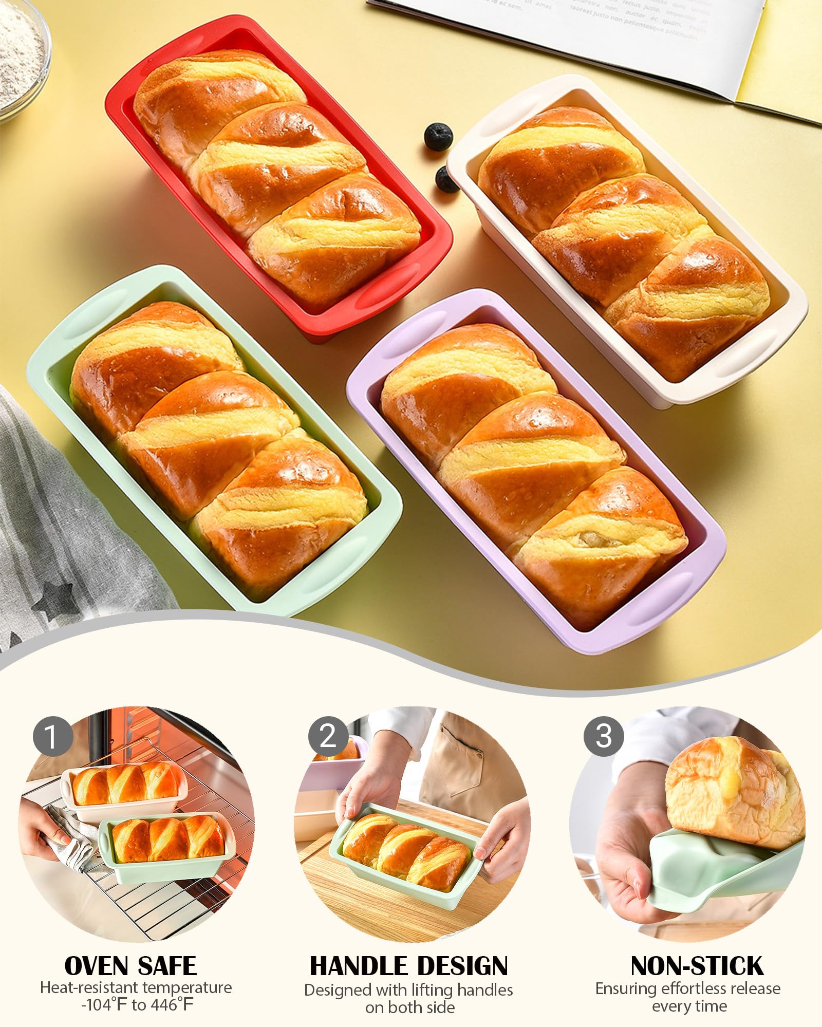 SmartKitch mini silicone bread loaf pan green offers flexible storage and quick cleanup
