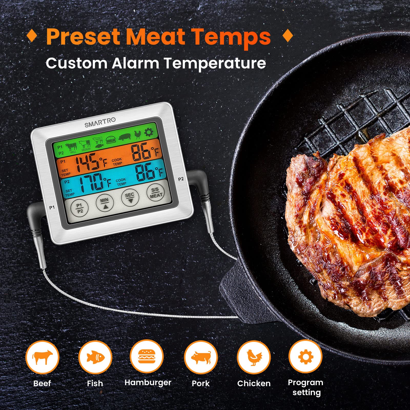 SMARTRO ST54 commercial-grade probes resist heat and water for durability