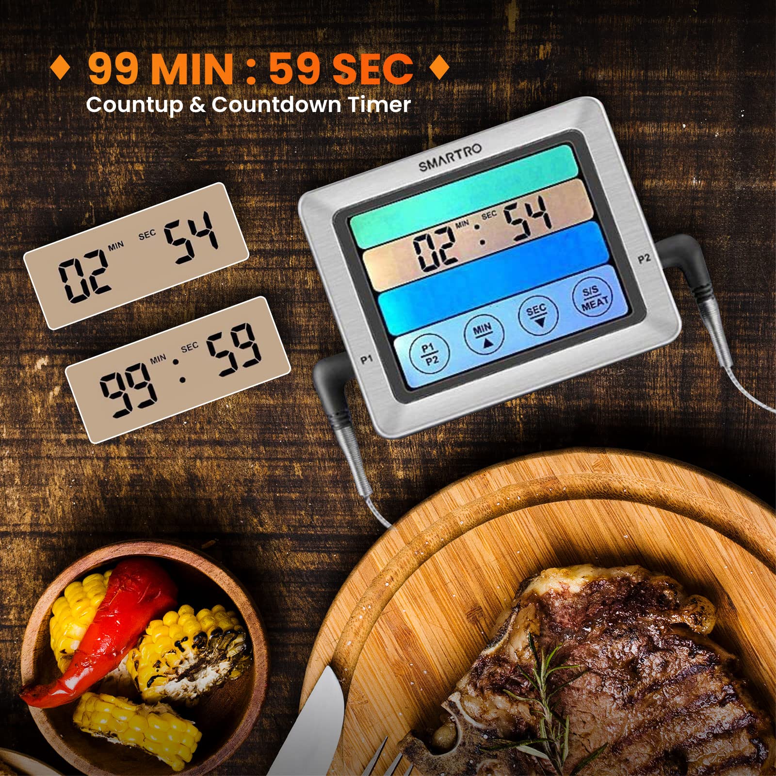 SMARTRO ST54 suits BBQ, baking, roasting, frying, candy, and more