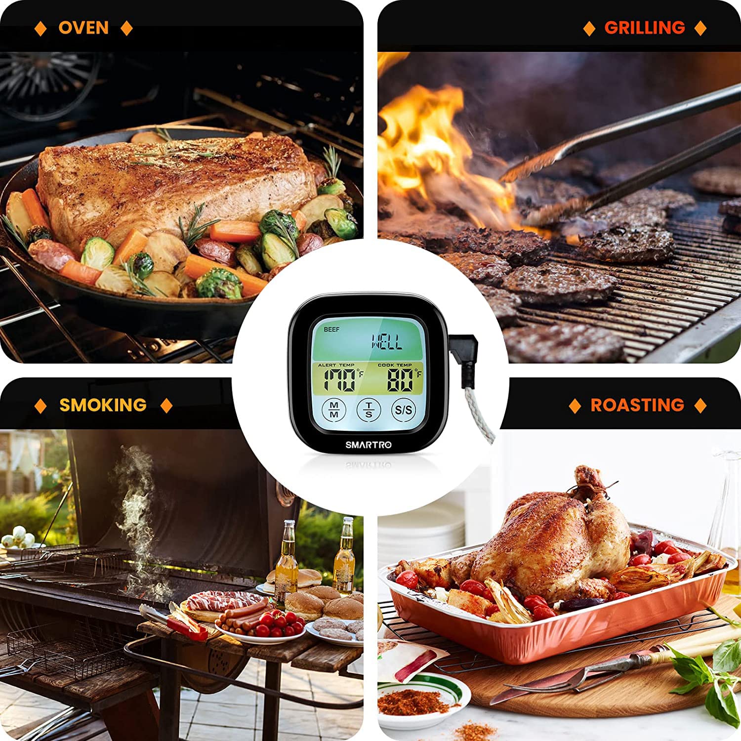 SMARTRO ST59 durable design for oven, grill, and smoker use.