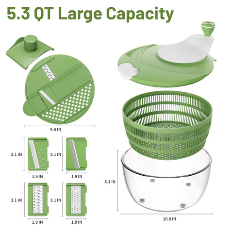 SmartTrends salad spinner non-slip base keeps the bowl steady during spin-drying
