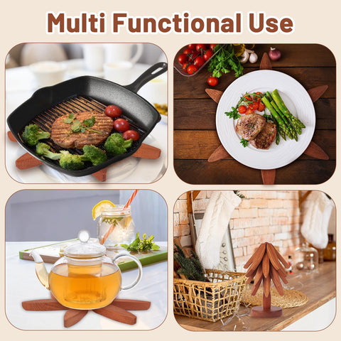Smartwikiit artisanal wooden trivet set makes a thoughtful kitchen gift.