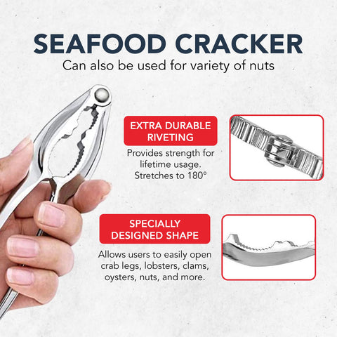 Smedley & York ergonomic cracker handles reduce hand strain during seafood feasts.