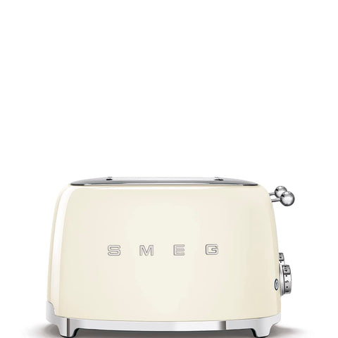 Smeg 50s Style Cream Toaster automatic pop-up for safe, hands-free removal.