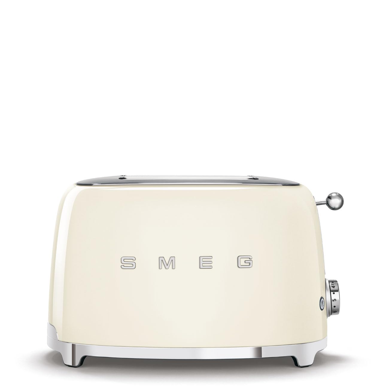 Smeg TSF01 cream front view shows retro styling with compact footprint for small kitchens.