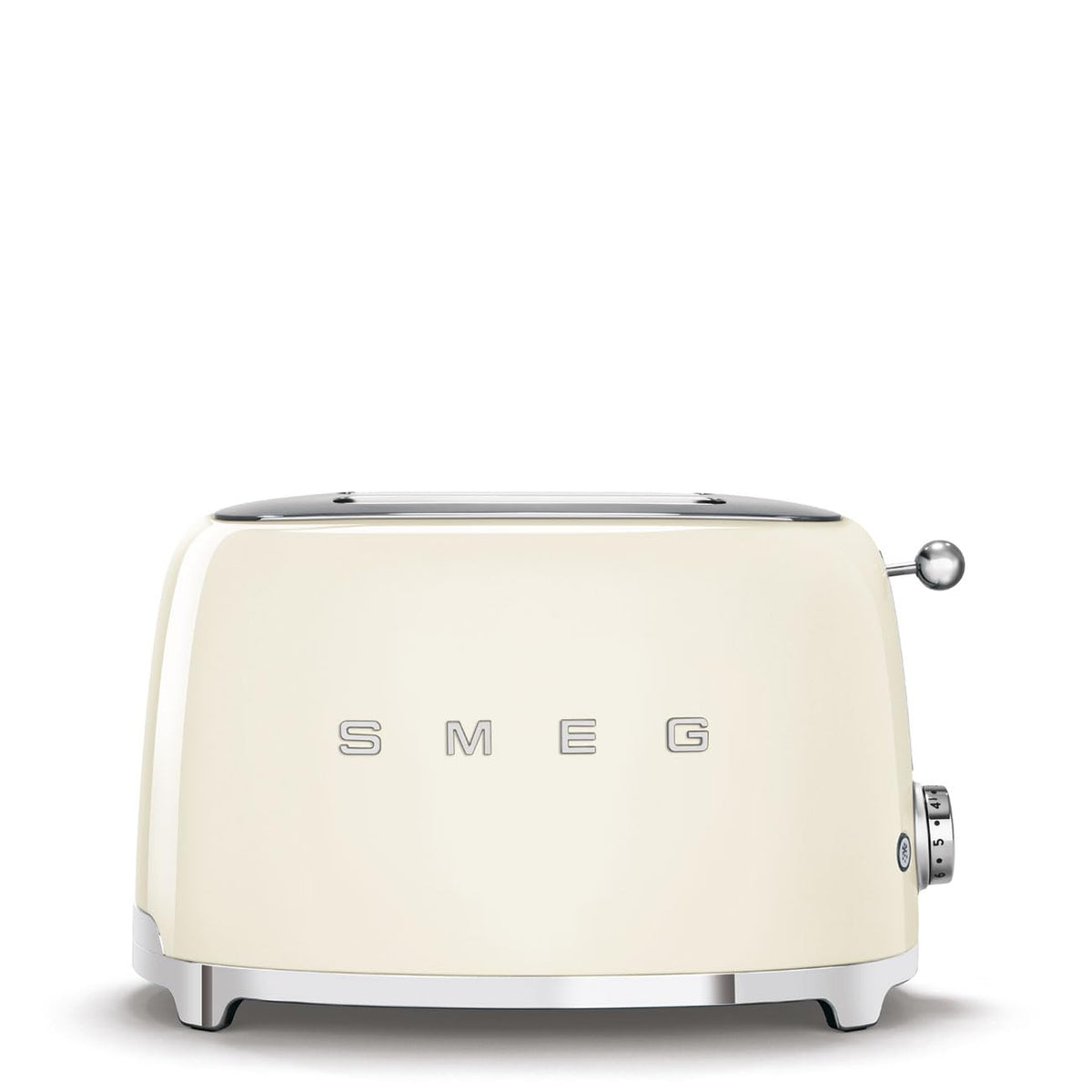 Smeg TSF01 cream front view shows retro styling with compact footprint for small kitchens.