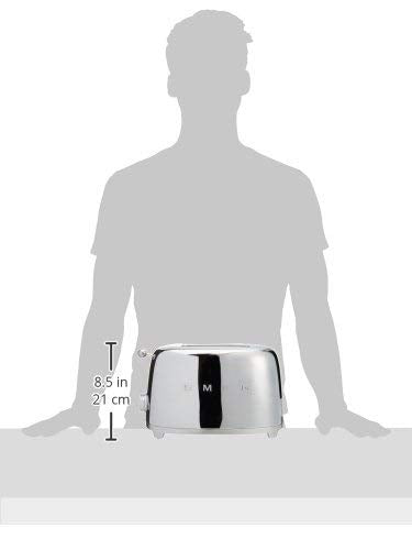 Smeg TSF01 toaster featuring a removable crumb tray for easy cleaning