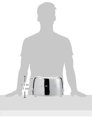 Smeg TSF01 toaster featuring a removable crumb tray for easy cleaning