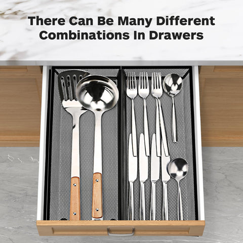 Smgmg Silverware Drawer Organizer premium steel material resists dirt.