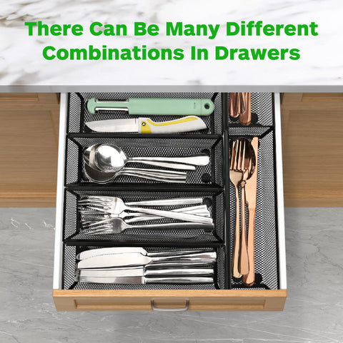 Smgmg compact six-compartment tray fits large utensils easily