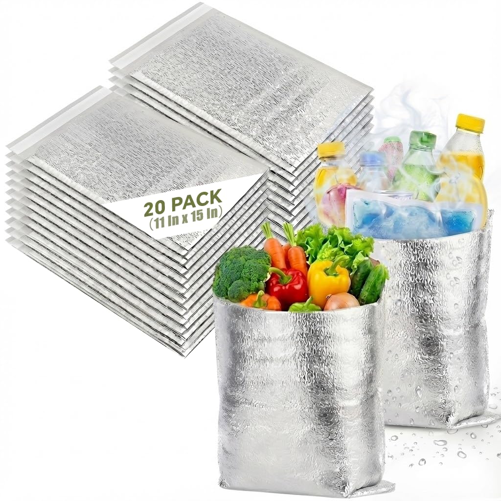 Smilco reusable insulation bag folded flat for compact storage and quick setup.